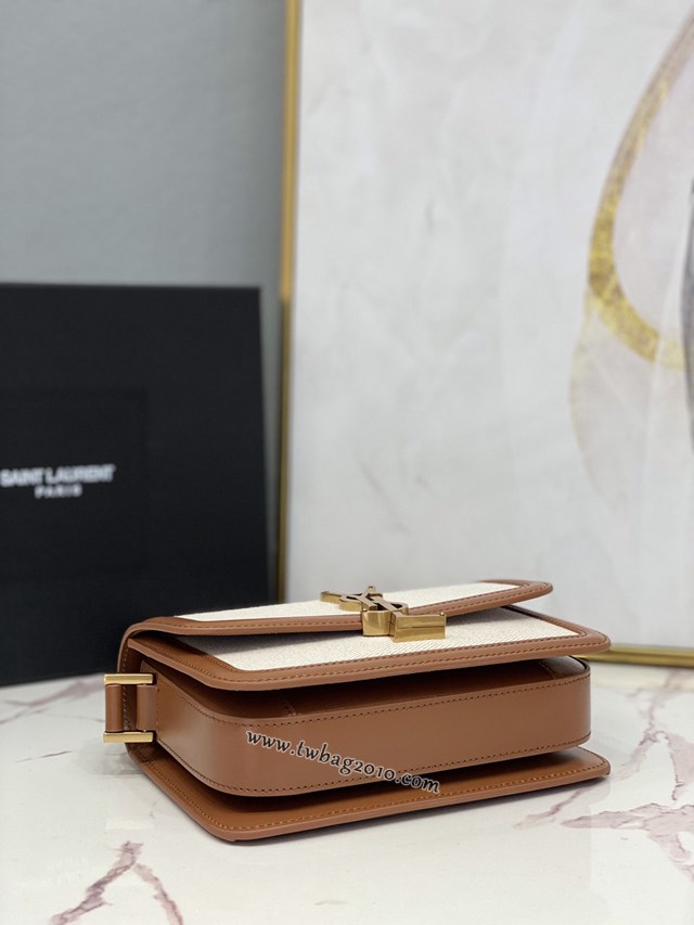 YSL专柜款女包 聖羅蘭經典款MONOGRAM金屬旋扣郵差包 YSL肩背斜挎包 634305  jjh1111